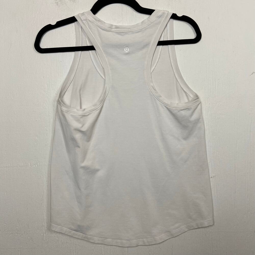 Lululemon Women's White Racer Back Tank Top No Size Dot - Picture 3 of 6